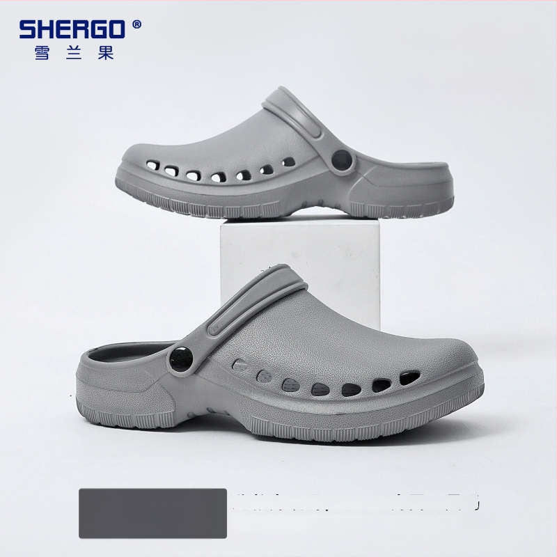 Pantofi chirurgicali unisex cu partea superioară EVA, talpă EVA, căptușeală din piele, toc în formă de pană, grosime talpă 3–5 cm