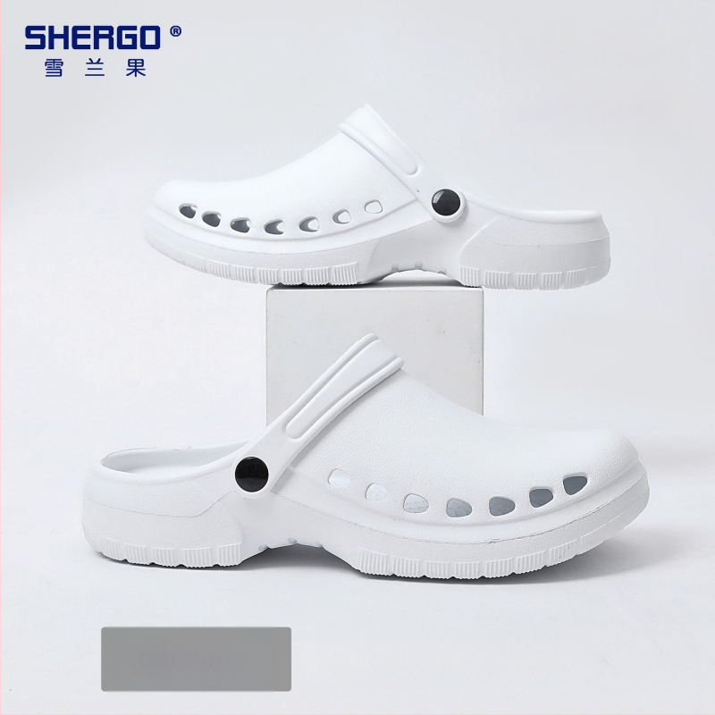 Pantofi chirurgicali unisex cu partea superioară EVA, talpă EVA, căptușeală din piele, toc în formă de pană, grosime talpă 3–5 cm