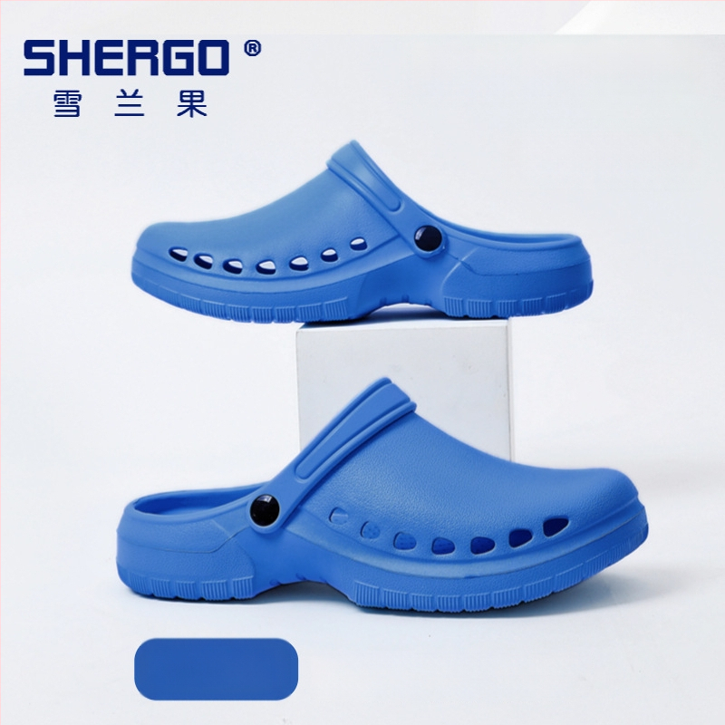 Pantofi chirurgicali unisex cu partea superioară EVA, talpă EVA, căptușeală din piele, toc în formă de pană, grosime talpă 3–5 cm