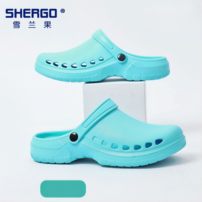 Pantofi chirurgicali unisex cu partea superioară EVA, talpă EVA, căptușeală din piele, toc în formă de pană, grosime talpă 3–5 cm