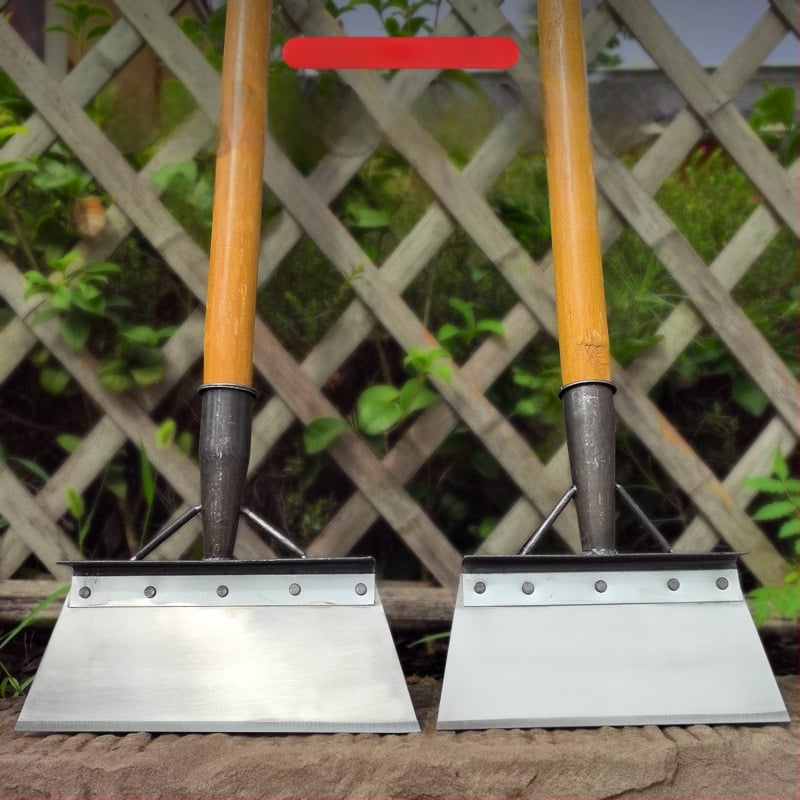 Многофункционална градинска лопата за сняг и плевели, карбонова стомана, дървена дръжка от евкалипт, тежка глава за почистване