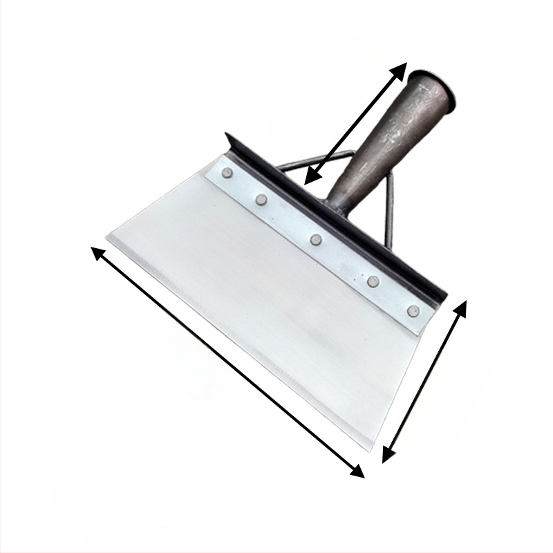 Многофункционална градинска лопата за сняг и плевели, карбонова стомана, дървена дръжка от евкалипт, тежка глава за почистване