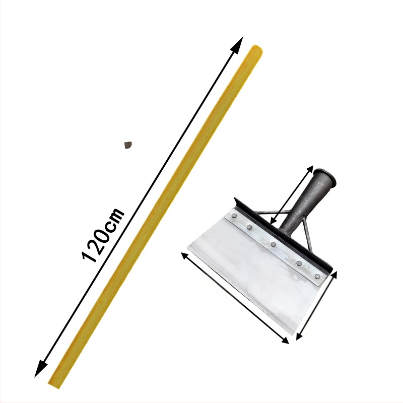 Многофункционална градинска лопата за сняг и плевели, карбонова стомана, дървена дръжка от евкалипт, тежка глава за почистване