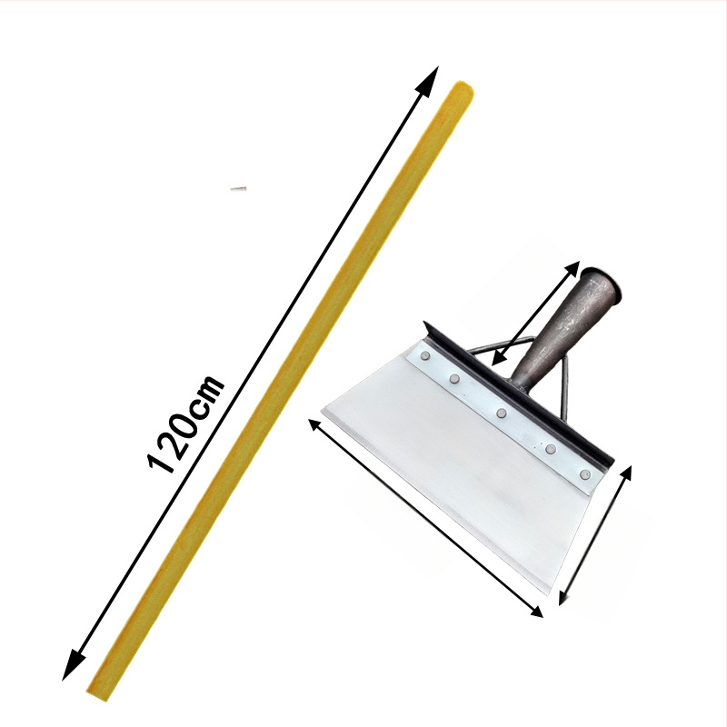 Многофункционална градинска лопата за сняг и плевели, карбонова стомана, дървена дръжка от евкалипт, тежка глава за почистване
