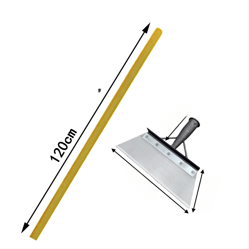 Многофункционална градинска лопата за сняг и плевели, карбонова стомана, дървена дръжка от евкалипт, тежка глава за почистване