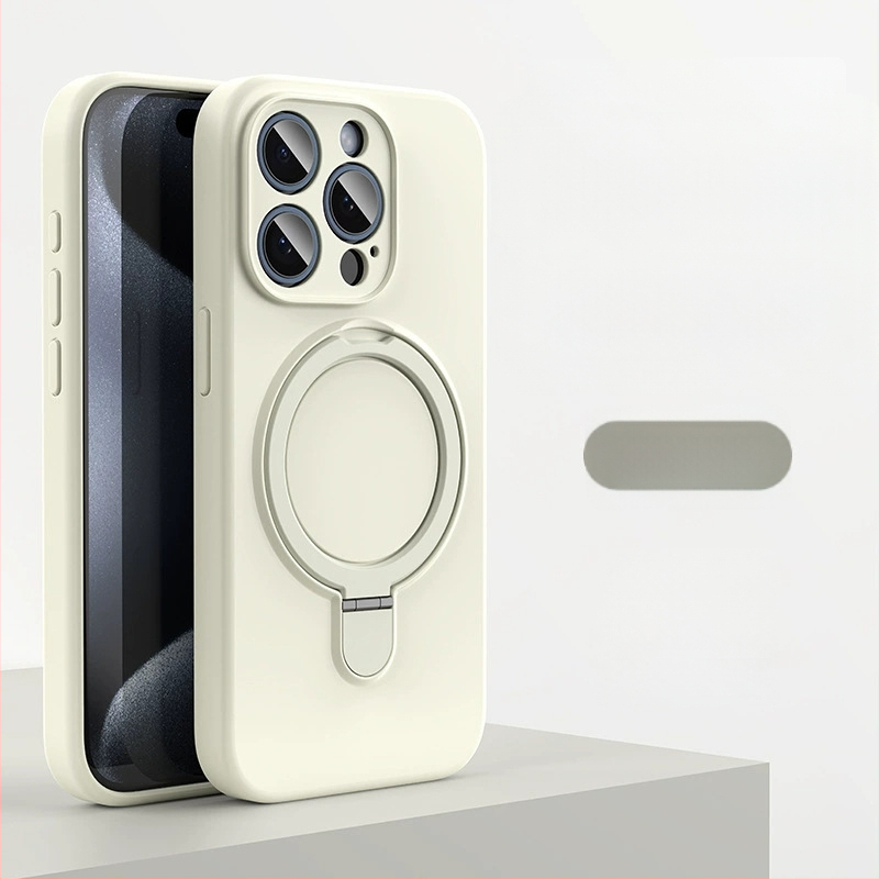 Husă de telefon pentru iPhone 14 Pro Max cu suport magnetic, silicon lichid, rezistentă la cădere, antiamprente