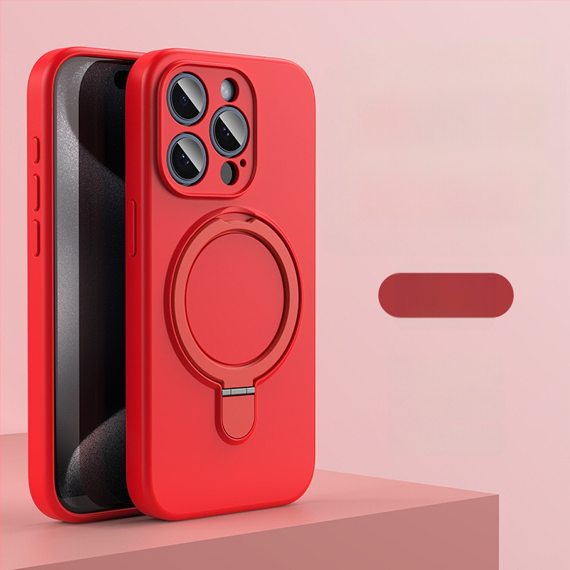 Husă de telefon pentru iPhone 14 Pro Max cu suport magnetic, silicon lichid, rezistentă la cădere, antiamprente