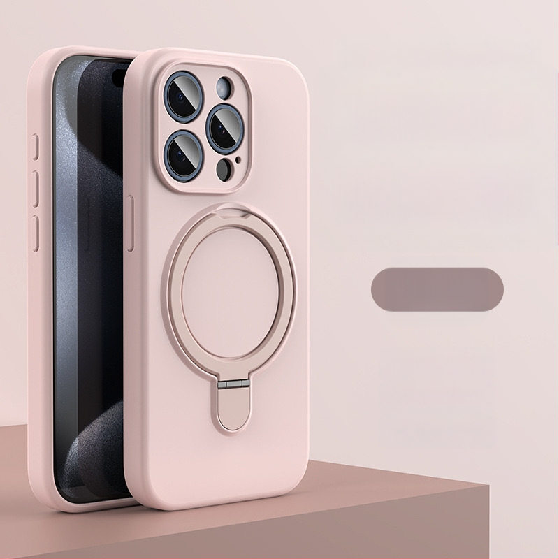 Husă de telefon pentru iPhone 14 Pro Max cu suport magnetic, silicon lichid, rezistentă la cădere, antiamprente