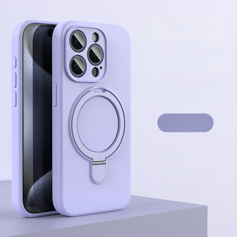 Husă de telefon pentru iPhone 14 Pro Max cu suport magnetic, silicon lichid, rezistentă la cădere, antiamprente