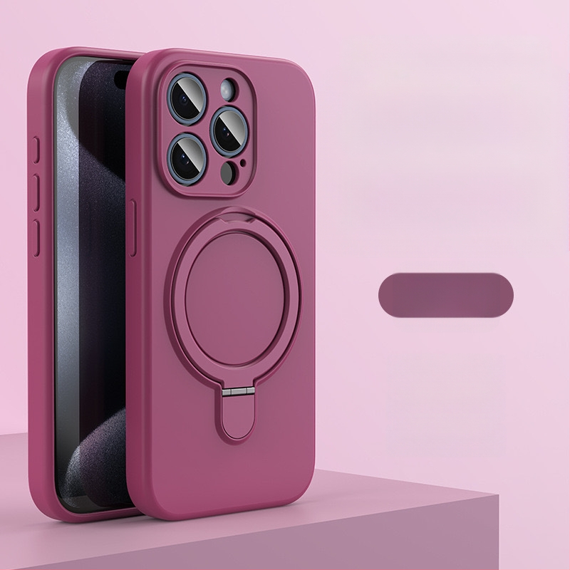 Husă de telefon pentru iPhone 14 Pro Max cu suport magnetic, silicon lichid, rezistentă la cădere, antiamprente