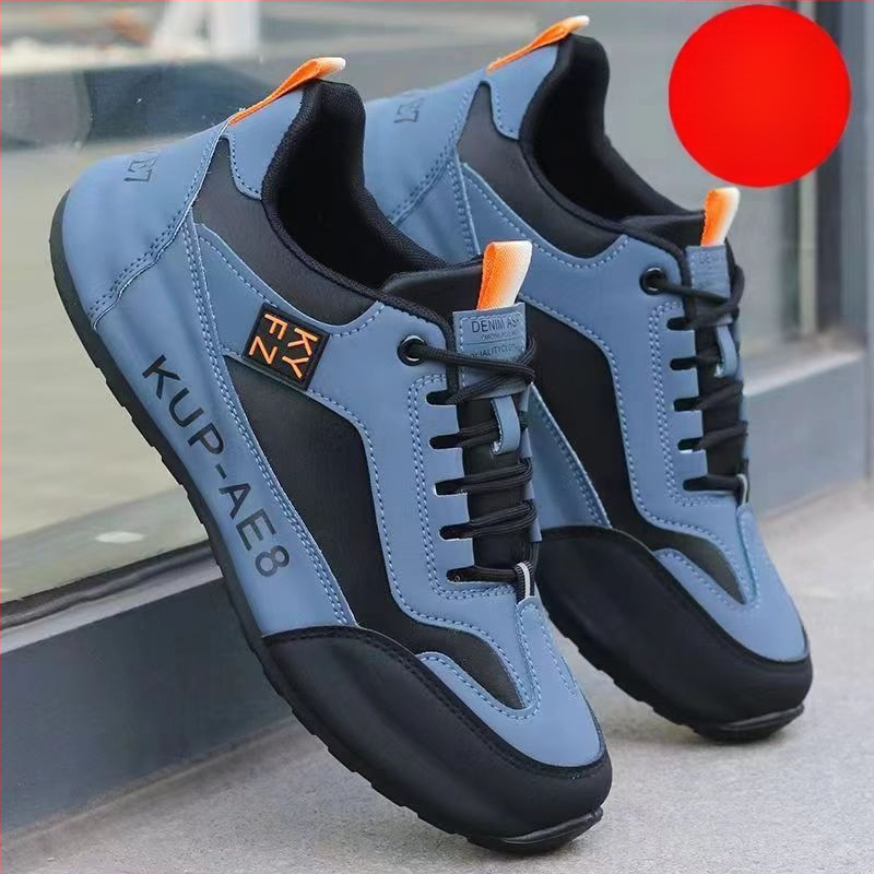 Pantofi sport de iarnă casual, partea superioară din piele microfibră, căptușeală fleece, talpă din cauciuc, închidere cu șiret, înălțime toc 3-5 cm
