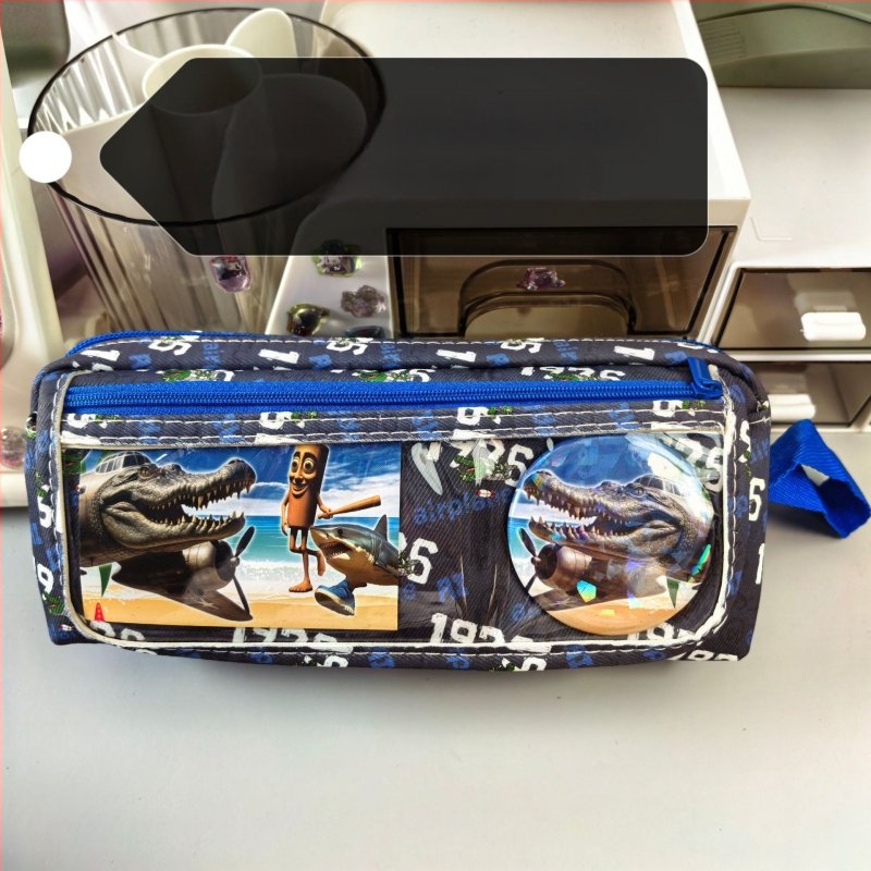 Labubu калъф за моливи с карикатурен принт, канвас, голям капацитет, корейска версия