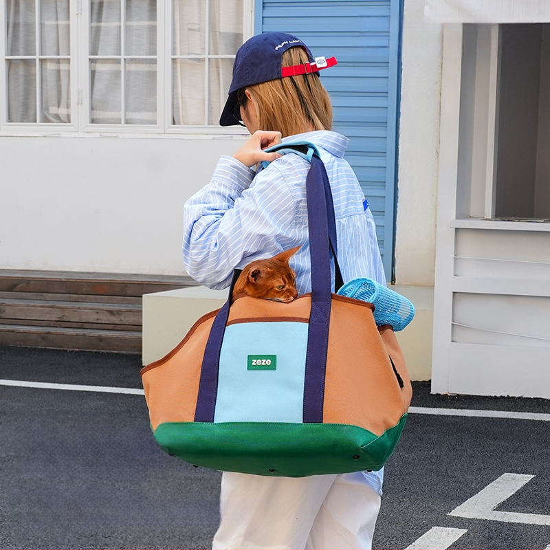 ZEZE Geantă pentru animale de companie – textură moale, model monocrom, capacitate 15000