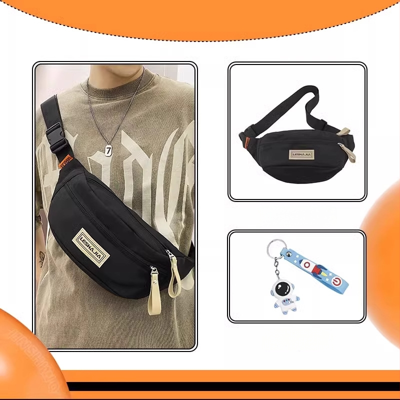 Vyrų crossbody krepšys – gatvės stilius, Oxford audinys, raidžių raštas, pamušalas poliesteris