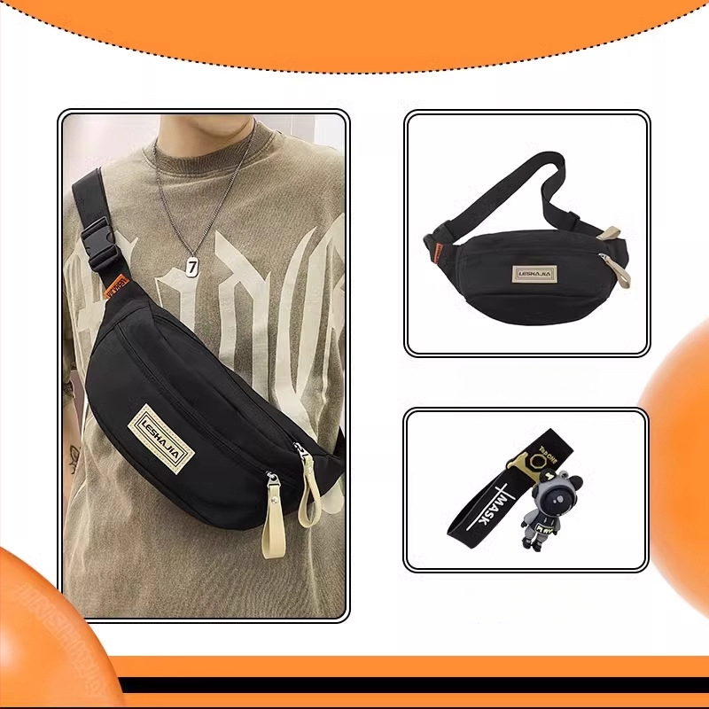 Vyrų crossbody krepšys – gatvės stilius, Oxford audinys, raidžių raštas, pamušalas poliesteris