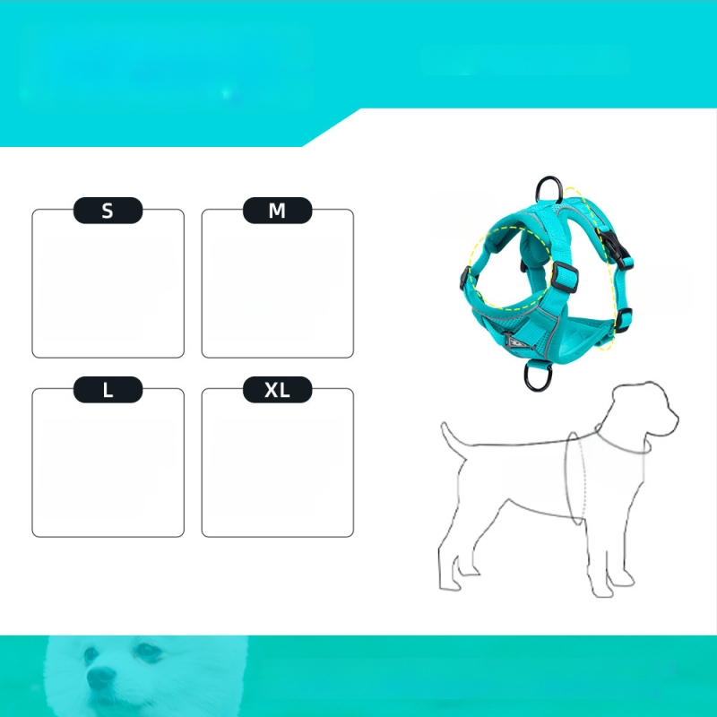 Yf mellény-stílusú hám kutyáknak és macskáknak, poliészter, fényvisszaverő, légáteresztő