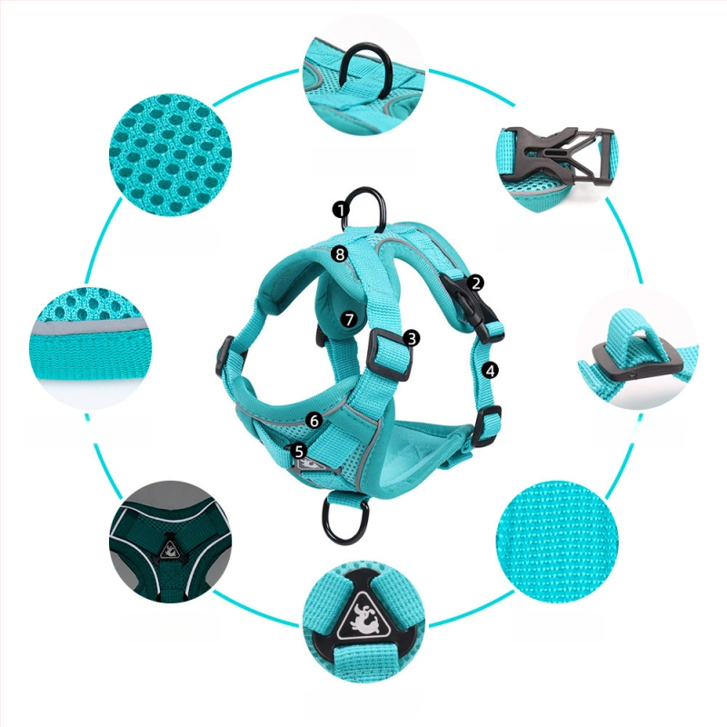 Yf mellény-stílusú hám kutyáknak és macskáknak, poliészter, fényvisszaverő, légáteresztő