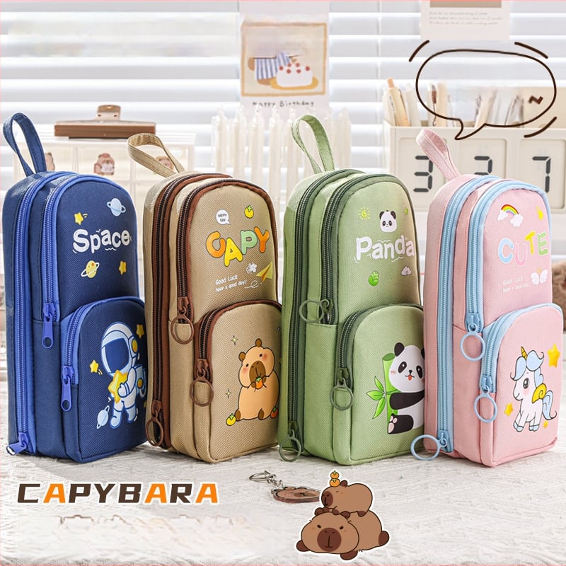 Kapibala несесер за моливи, голям капацитет, устойчив на петна, Oxford материал, за ученици от началното училище, с възможност за персонализиране