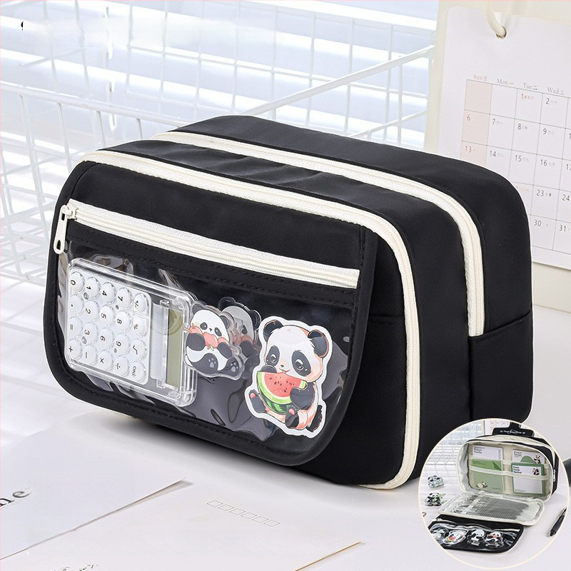 Kapibala несесер за моливи, голям капацитет, устойчив на петна, Oxford материал, за ученици от началното училище, с възможност за персонализиране