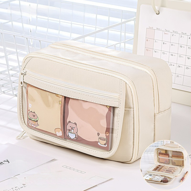 Kapibala несесер за моливи, голям капацитет, устойчив на петна, Oxford материал, за ученици от началното училище, с възможност за персонализиране