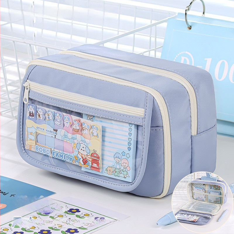 Kapibala несесер за моливи, голям капацитет, устойчив на петна, Oxford материал, за ученици от началното училище, с възможност за персонализиране