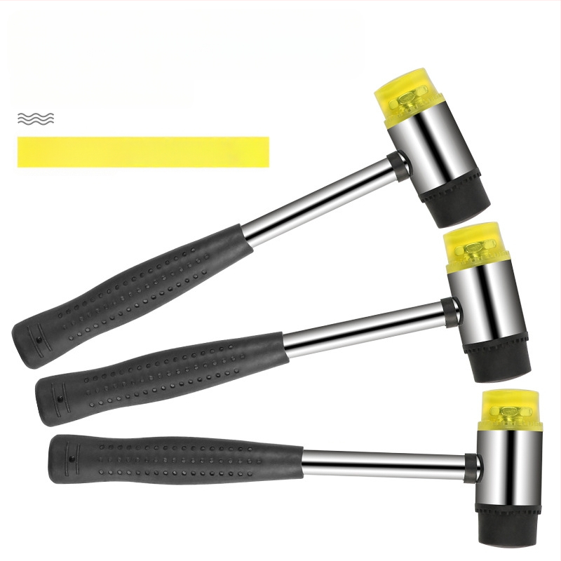 Монтажен чук с гумена глава и сваляща се двойна глава, стоманена дръжка (Марка: Golden eagle; Материал на главата: гума; Материал на дръжката: стомана; Нетно тегло: 1 кг; Спецификация: 25303540)