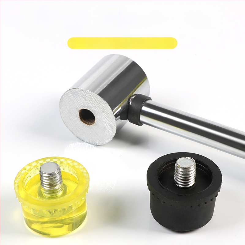 Монтажен чук с гумена глава и сваляща се двойна глава, стоманена дръжка (Марка: Golden eagle; Материал на главата: гума; Материал на дръжката: стомана; Нетно тегло: 1 кг; Спецификация: 25303540)