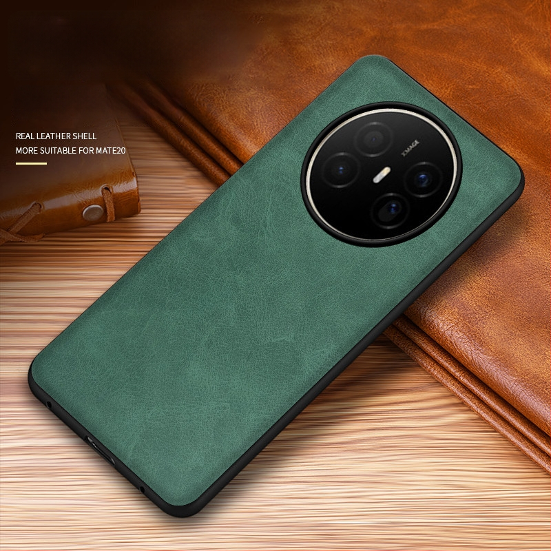 Husă din piele pentru Huawei, cu protecție anti-cadere, anti-derapare, finisaj prin presare la cald, model Crazy Horse