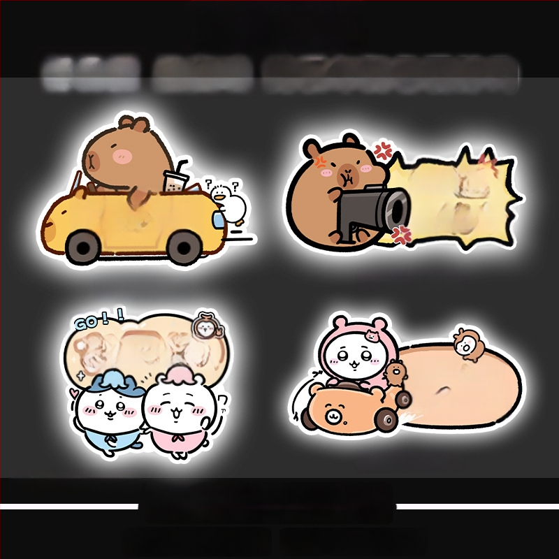 Auto kleebis magnetilise paigaldamisega, peegeldav pind, päikesekaitse ja kriimustuste kaitse — karikatuurimuster