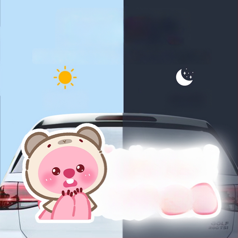 Auto kleebis magnetilise paigaldamisega, peegeldav pind, päikesekaitse ja kriimustuste kaitse — karikatuurimuster