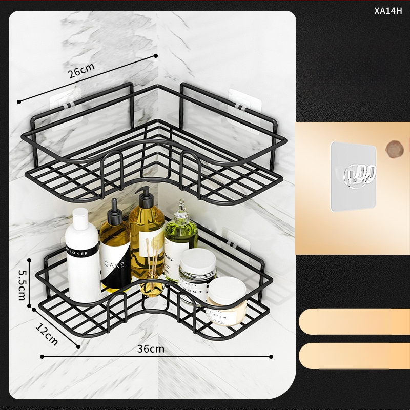 Raft de colț triunghiular pentru baie - fier, finisaj vopsire la cuptor, un singur nivel, capacitate de încărcare: 5