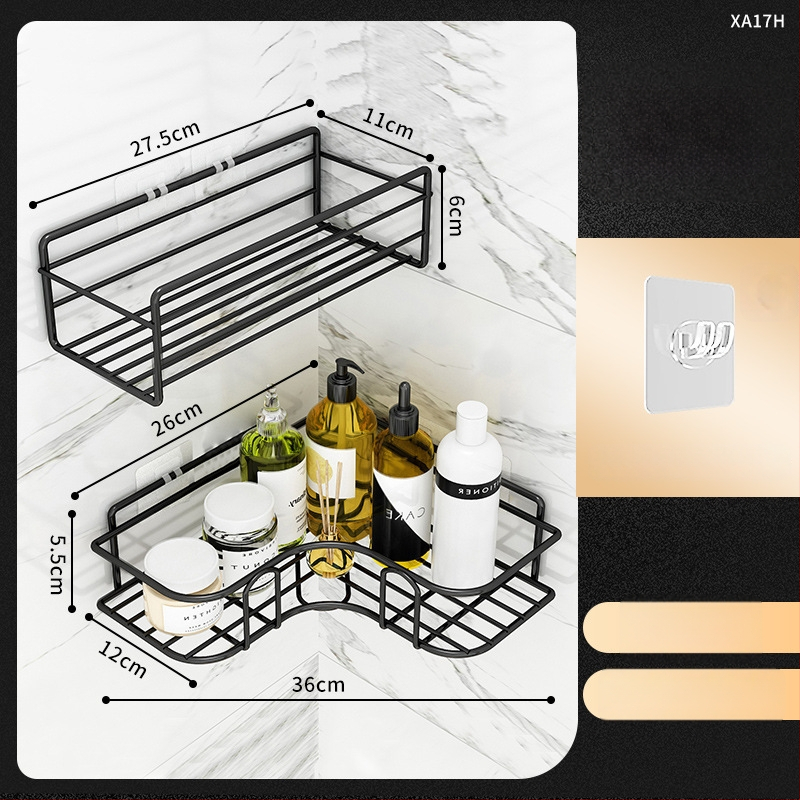 Raft de colț triunghiular pentru baie - fier, finisaj vopsire la cuptor, un singur nivel, capacitate de încărcare: 5