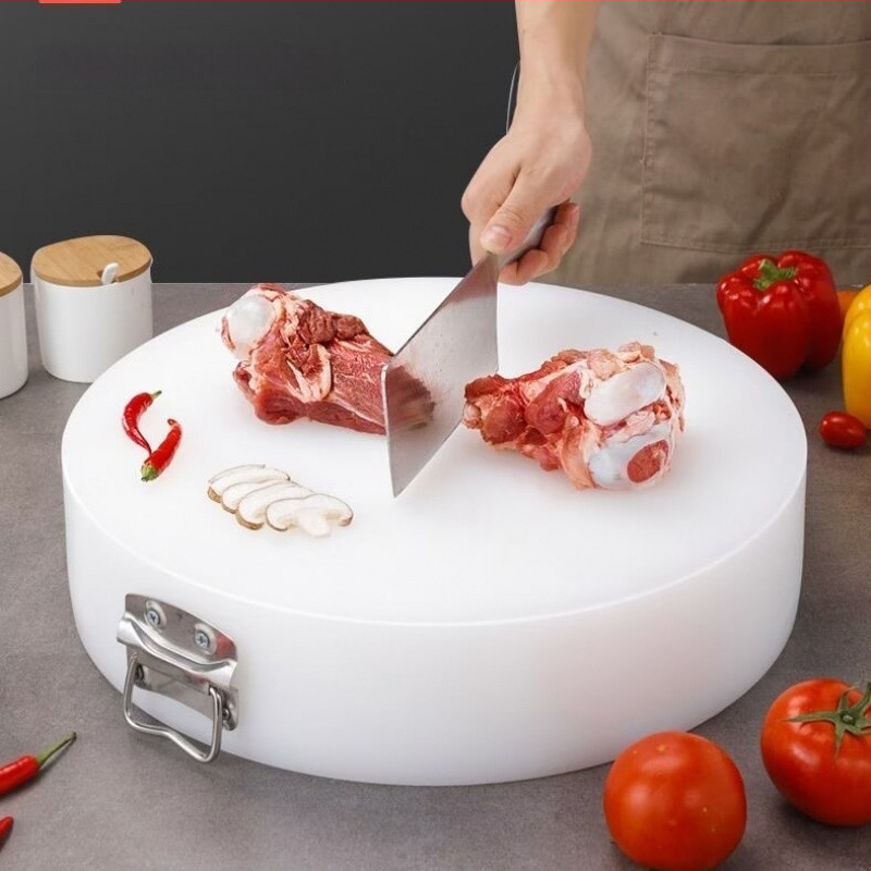 Кръгла дебела PE дъска за рязане – за зеленчуци и месо, многофункционална кухненска повърхност за дома и за бизнес употреба