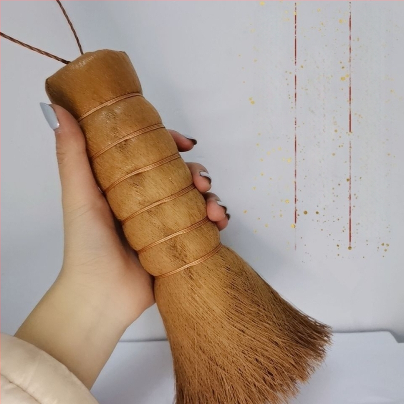 Kokoso palmos indų plovimo šepetėlis neprilimpančioms keptuvėms su vidutinio kietumo šerelėmis