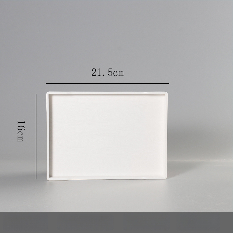 Ορθογώνιος δίσκος από μελαμίνη για ξενοδοχεία και ενοικιαζόμενα δωμάτια – προσαρμόσιμος με εκτύπωση λογότυπου, δυνατότητα ιδιωτικής ετικέτας, μοντέρνος μινιμαλιστικός σχεδιασμός