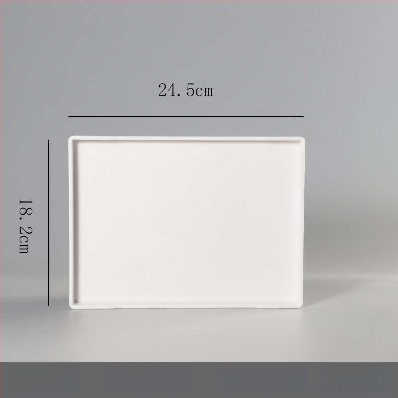 Ορθογώνιος δίσκος από μελαμίνη για ξενοδοχεία και ενοικιαζόμενα δωμάτια – προσαρμόσιμος με εκτύπωση λογότυπου, δυνατότητα ιδιωτικής ετικέτας, μοντέρνος μινιμαλιστικός σχεδιασμός