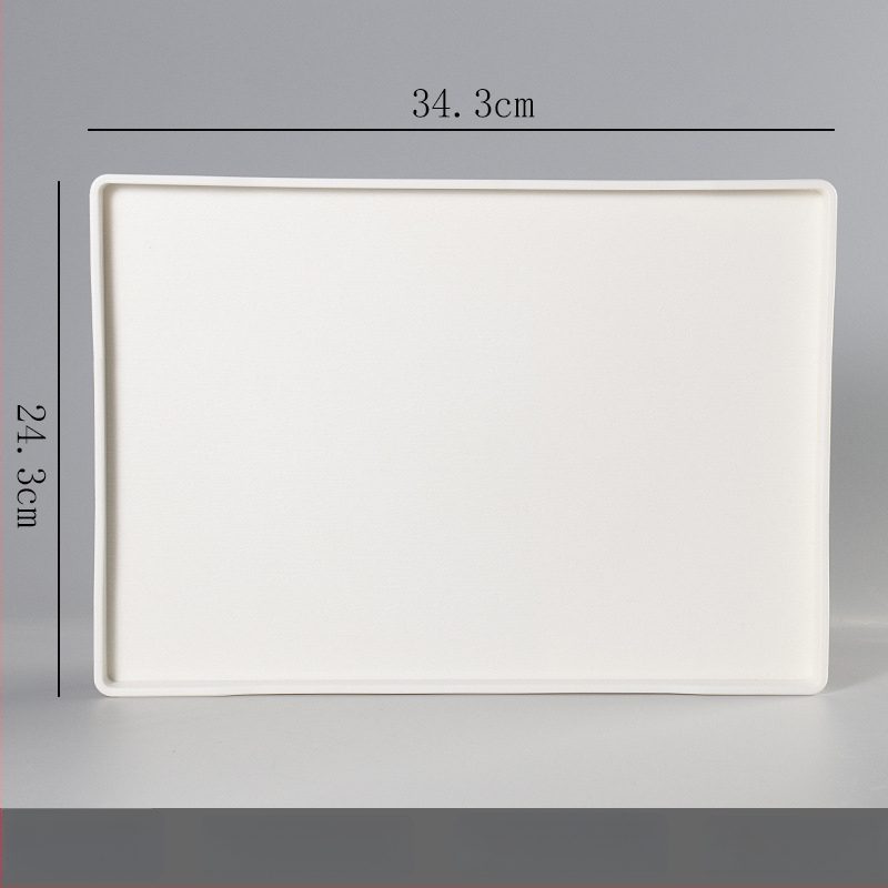 Ορθογώνιος δίσκος από μελαμίνη για ξενοδοχεία και ενοικιαζόμενα δωμάτια – προσαρμόσιμος με εκτύπωση λογότυπου, δυνατότητα ιδιωτικής ετικέτας, μοντέρνος μινιμαλιστικός σχεδιασμός