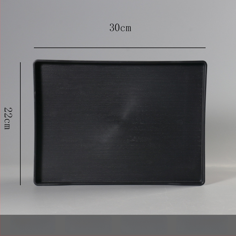 Ορθογώνιος δίσκος από μελαμίνη για ξενοδοχεία και ενοικιαζόμενα δωμάτια – προσαρμόσιμος με εκτύπωση λογότυπου, δυνατότητα ιδιωτικής ετικέτας, μοντέρνος μινιμαλιστικός σχεδιασμός