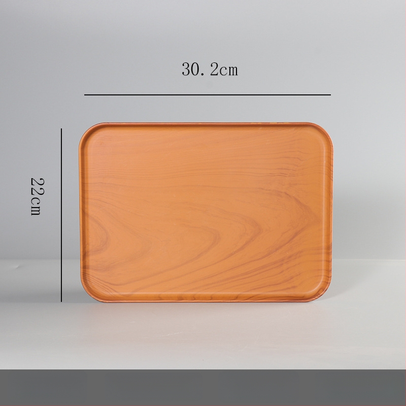 Ορθογώνιος δίσκος από μελαμίνη για ξενοδοχεία και ενοικιαζόμενα δωμάτια – προσαρμόσιμος με εκτύπωση λογότυπου, δυνατότητα ιδιωτικής ετικέτας, μοντέρνος μινιμαλιστικός σχεδιασμός