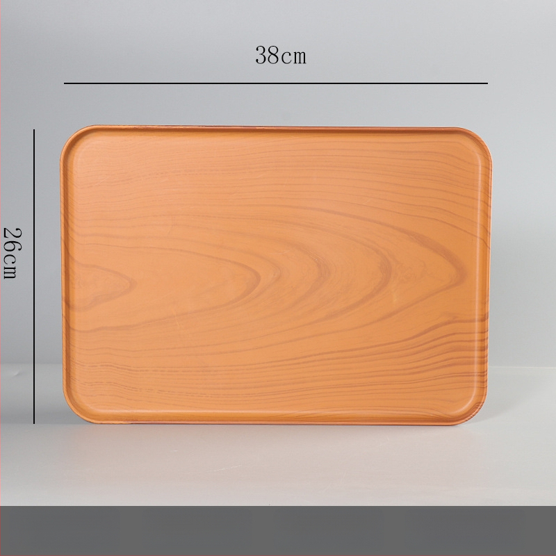 Ορθογώνιος δίσκος από μελαμίνη για ξενοδοχεία και ενοικιαζόμενα δωμάτια – προσαρμόσιμος με εκτύπωση λογότυπου, δυνατότητα ιδιωτικής ετικέτας, μοντέρνος μινιμαλιστικός σχεδιασμός