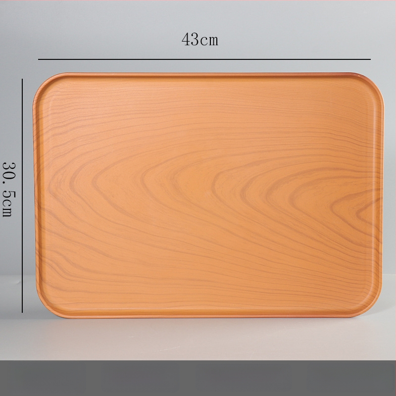 Ορθογώνιος δίσκος από μελαμίνη για ξενοδοχεία και ενοικιαζόμενα δωμάτια – προσαρμόσιμος με εκτύπωση λογότυπου, δυνατότητα ιδιωτικής ετικέτας, μοντέρνος μινιμαλιστικός σχεδιασμός