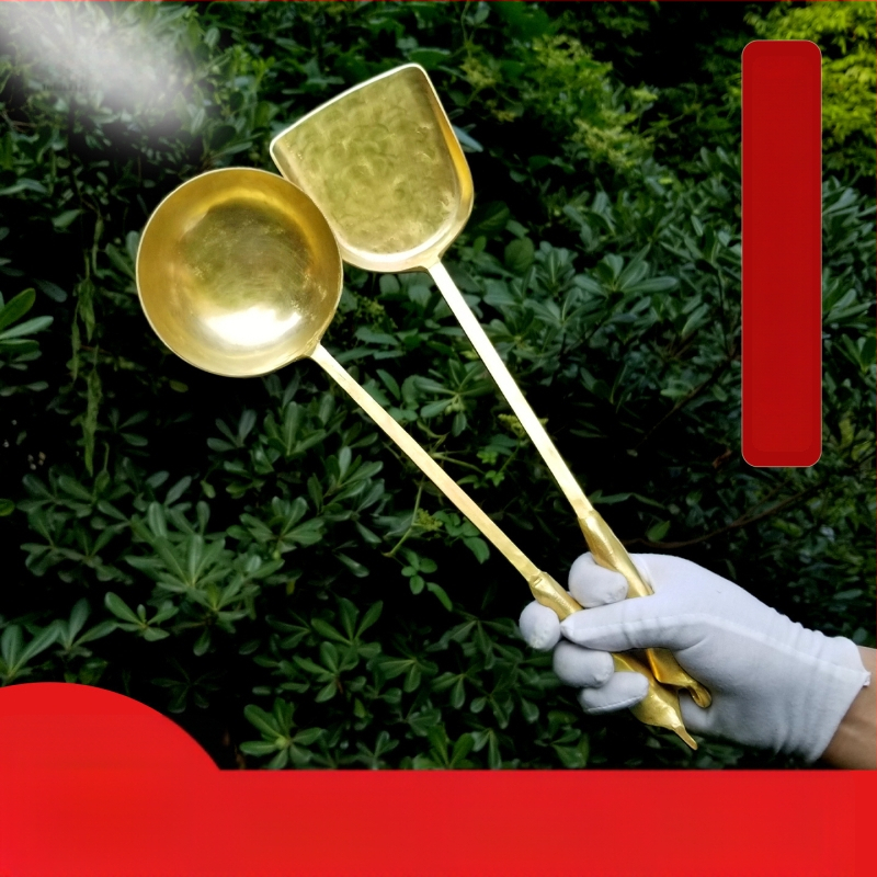 Lingură de cupru, stil modern simplu, pentru adulți, model monocrom, tacâmuri de bucătărie Copper Craftsman