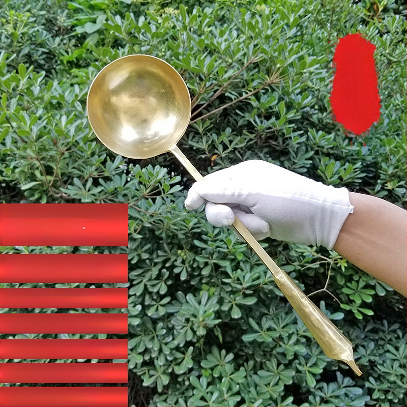 Lingură de cupru, stil modern simplu, pentru adulți, model monocrom, tacâmuri de bucătărie Copper Craftsman