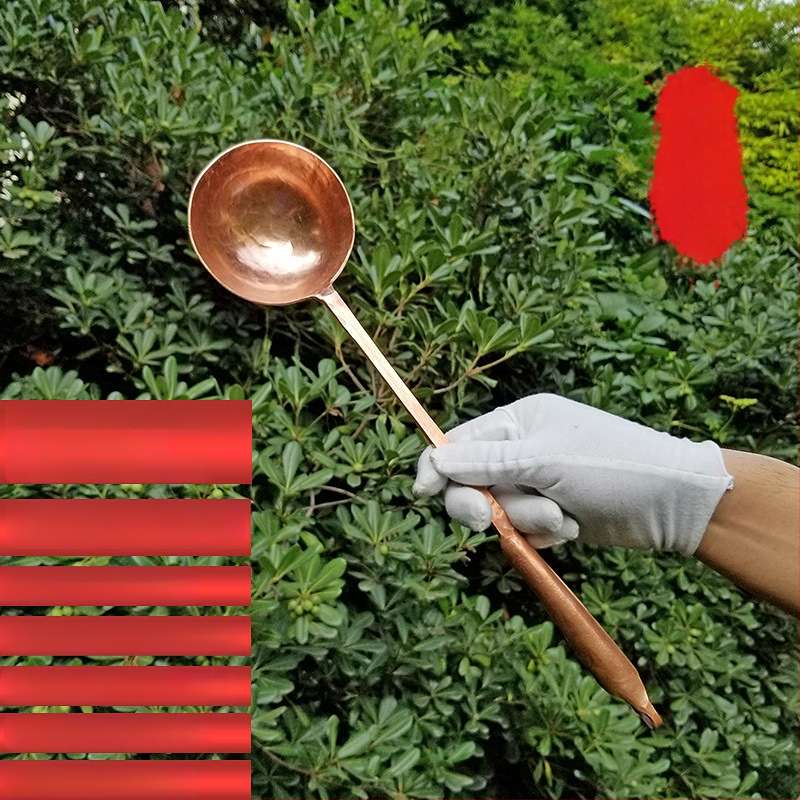 Lingură de cupru, stil modern simplu, pentru adulți, model monocrom, tacâmuri de bucătărie Copper Craftsman