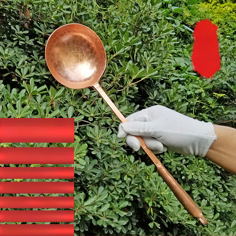 Lingură de cupru, stil modern simplu, pentru adulți, model monocrom, tacâmuri de bucătărie Copper Craftsman