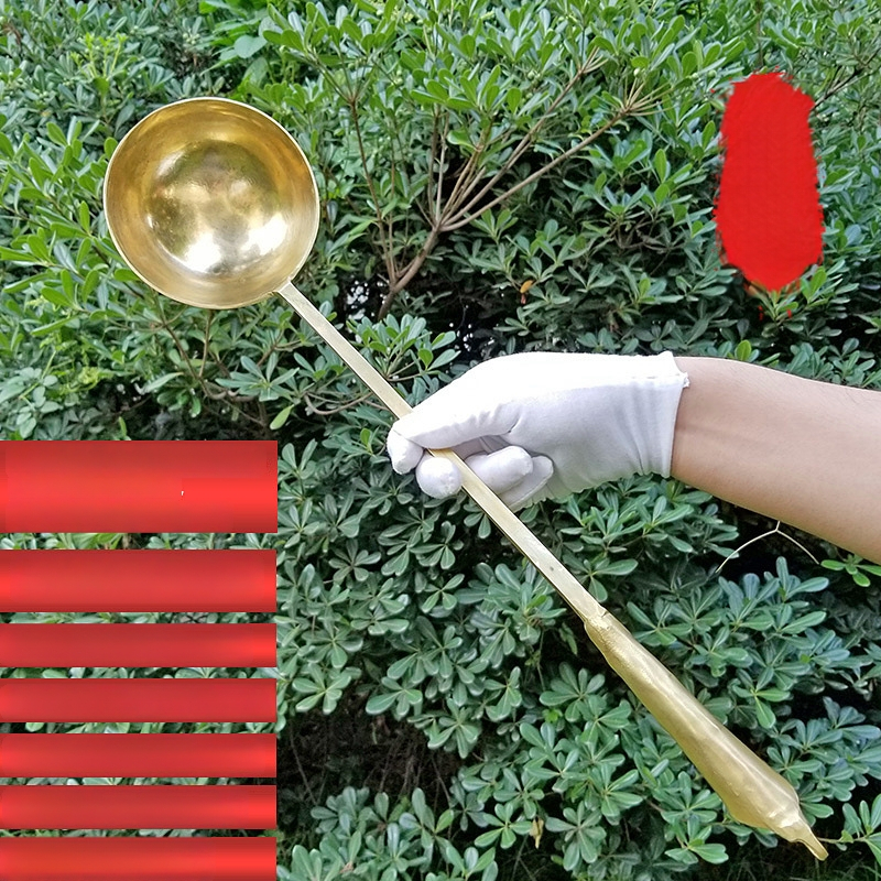 Lingură de cupru, stil modern simplu, pentru adulți, model monocrom, tacâmuri de bucătărie Copper Craftsman