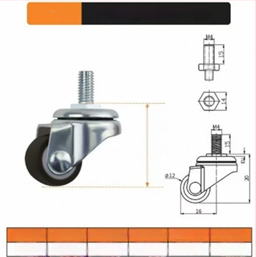 Мебелни ролки безшумни със TPE гуми и стоманени лагери, модел TPE Furniture Silent Rollers, марка 3T8O, подходящи за преместване на различни мебели