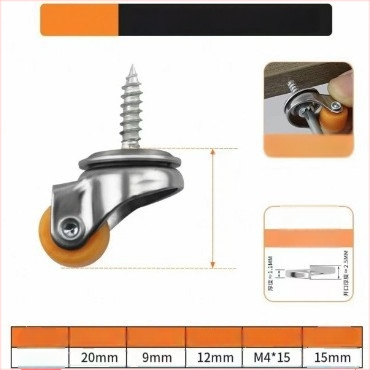 Мебелни ролки безшумни със TPE гуми и стоманени лагери, модел TPE Furniture Silent Rollers, марка 3T8O, подходящи за преместване на различни мебели