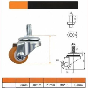Мебелни ролки безшумни със TPE гуми и стоманени лагери, модел TPE Furniture Silent Rollers, марка 3T8O, подходящи за преместване на различни мебели