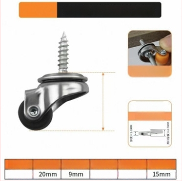 Мебелни ролки безшумни със TPE гуми и стоманени лагери, модел TPE Furniture Silent Rollers, марка 3T8O, подходящи за преместване на различни мебели